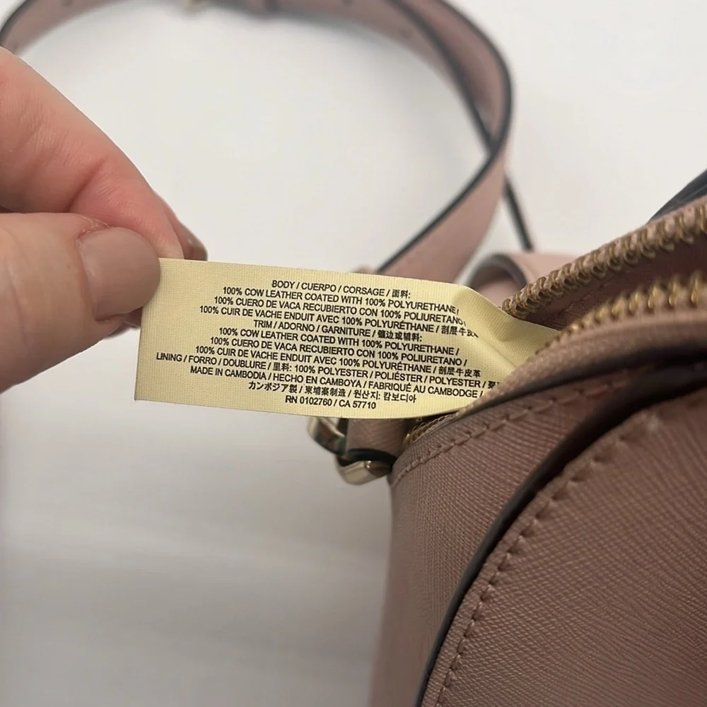 Kate Spade New York Pink Leather Dome Double Handle Crossbody Satchel BLEMISH